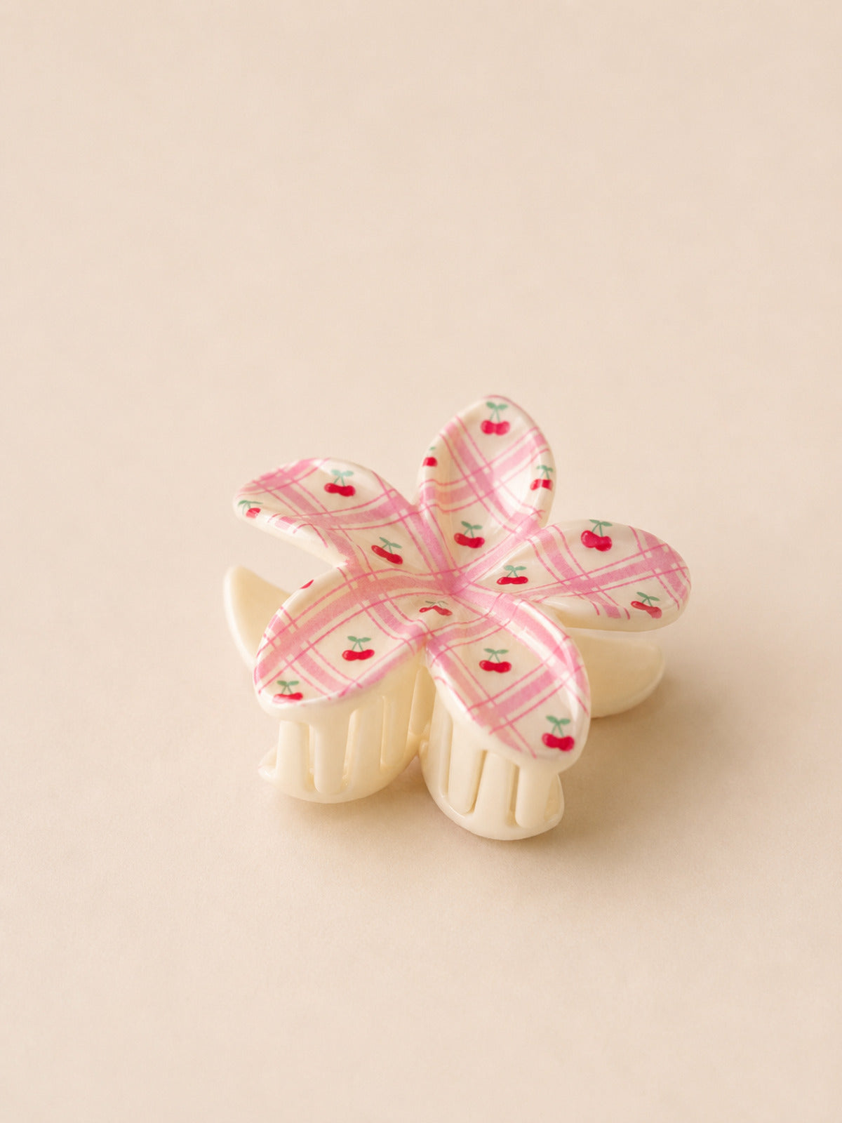 Cherry Gingham Haarklammer von Veízu Beauty