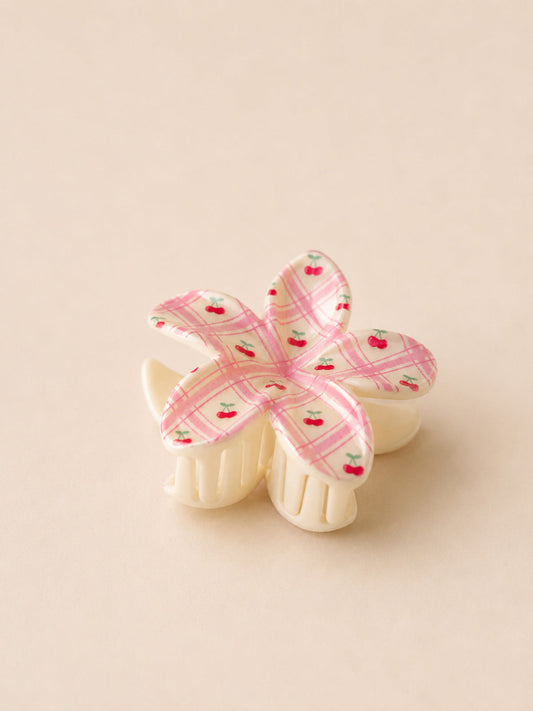 Cherry Gingham Haarklammer von Veízu Beauty
